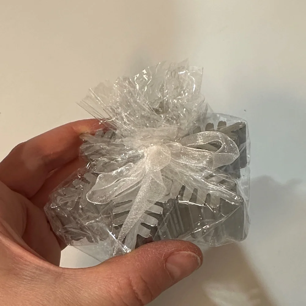 Silver Snowflake Candle